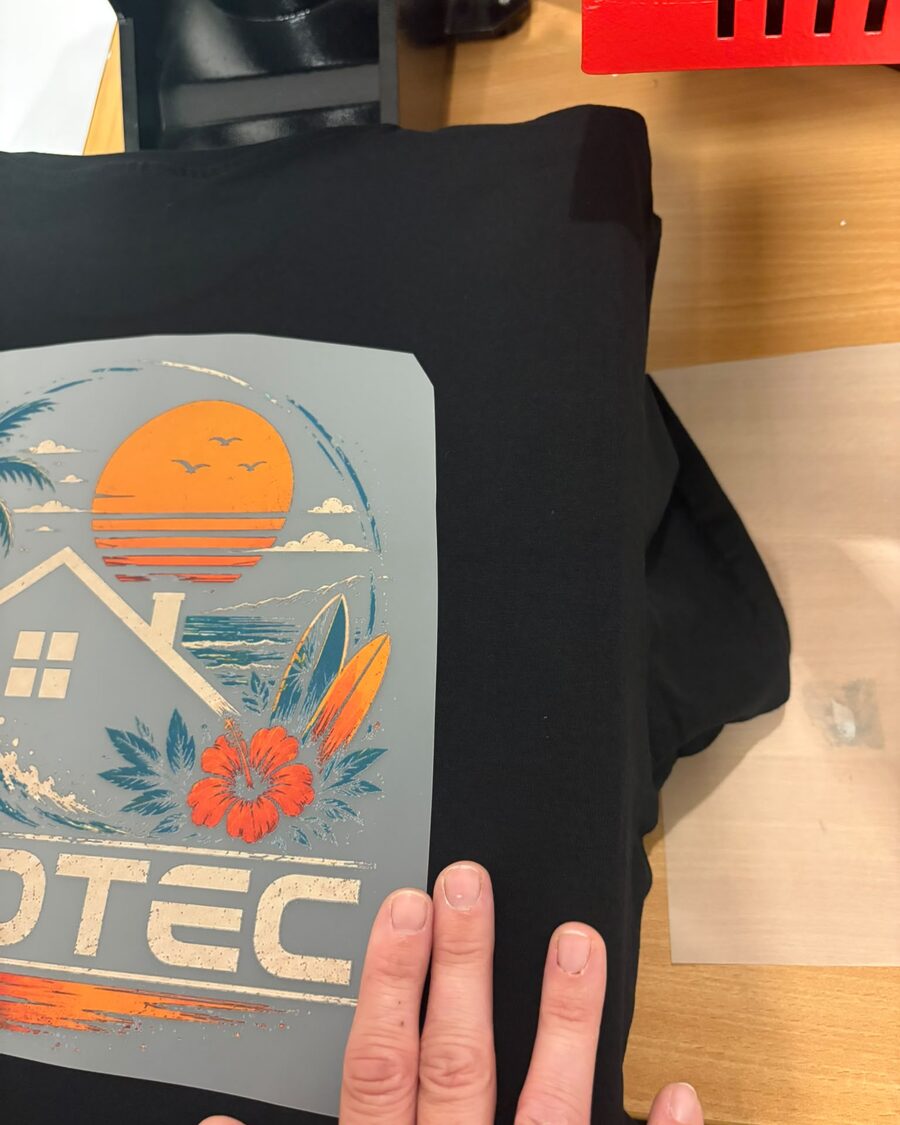Fertig bedrucktes Shirt aus der Textildruckerei Uslar